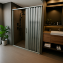 Box Para Banheiro De Pvc - 100/130/160x185cm Sanfonado